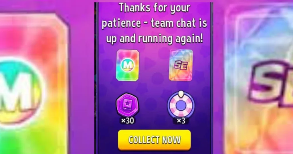 Match Masters incoming team gifts screen showing 8 gifts from team members including Silver boosters and 500 coins each