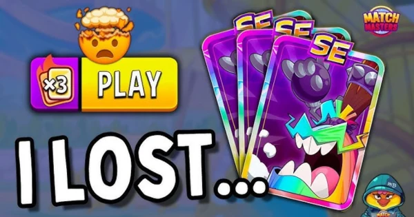 Match masters game lost Match screen with play button