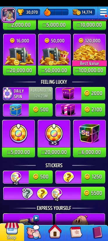 Match Masters shop screen showing booster packs and gem bundles