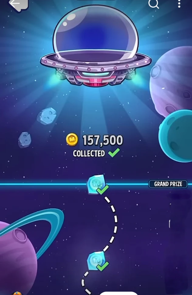 Match Masters Space Chase checkpoint reached screen with rewards 