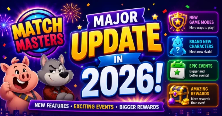 Match Masters update screen with new features mentioned